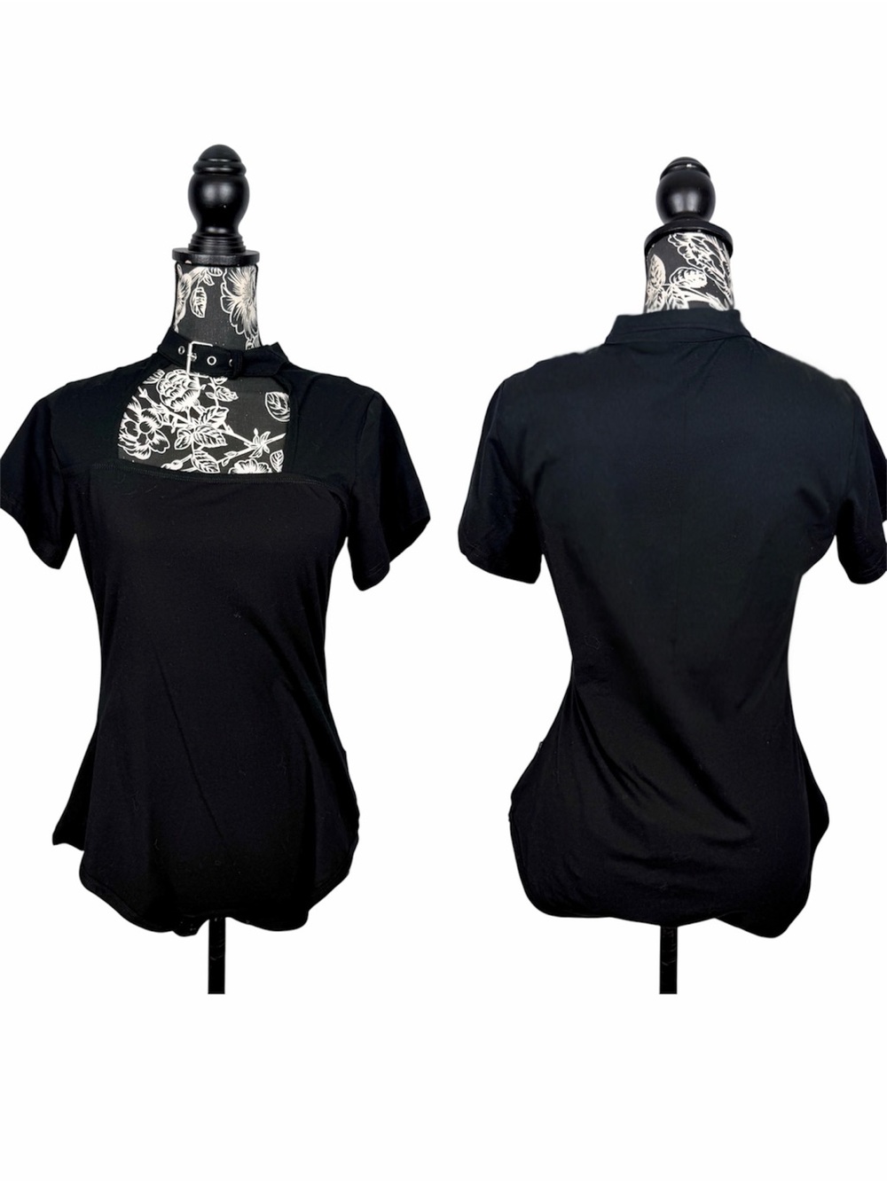 NWT Littleforbig black adjustable collar short sleeve bodysuit size large